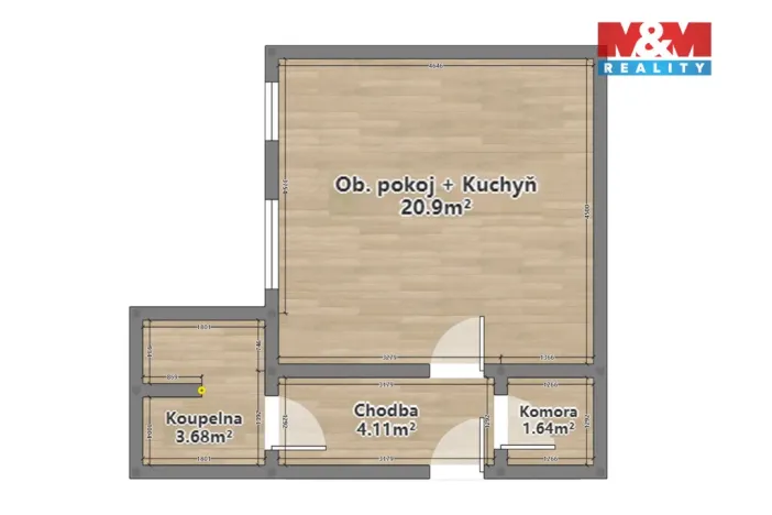 Pronájem bytu 1+kk, Plzeň - Jižní Předměstí, Němejcova, 33 m2