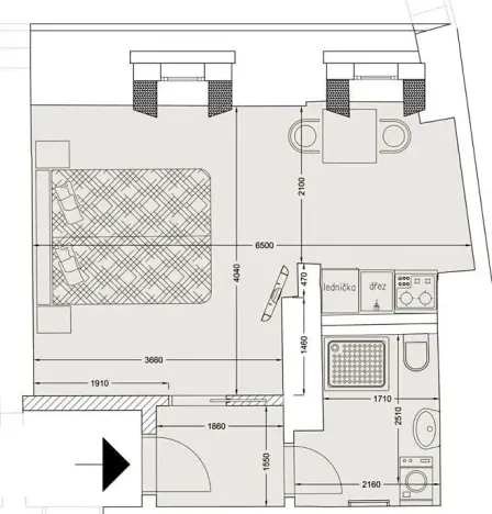 Pronájem bytu 1+kk, Praha - Staré Město, Kozí, 31 m2