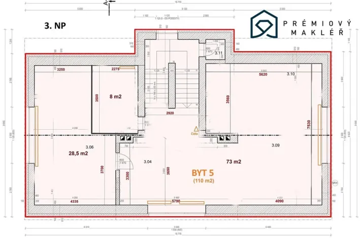 Pronájem bytu 2+kk, Litvínov - Chudeřín, Chudeřínská, 110 m2