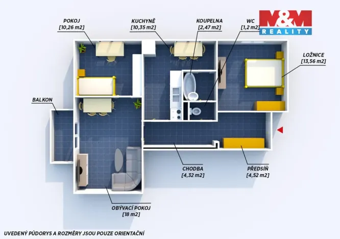 Pronájem bytu 3+1, Plzeň, Zelenohorská, 66 m2
