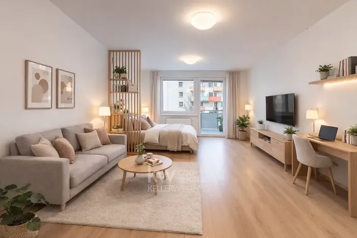 Pronájem bytu 1+kk, Praha - Horní Měcholupy, Modenská, 31 m2