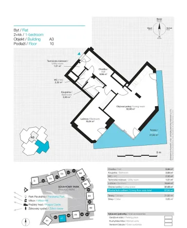 Pronájem bytu 2+kk, Praha - Žižkov, Pitterova, 67 m2