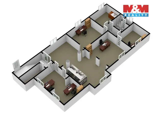 Pronájem kanceláře, Kladno, Pavlisova, 140 m2