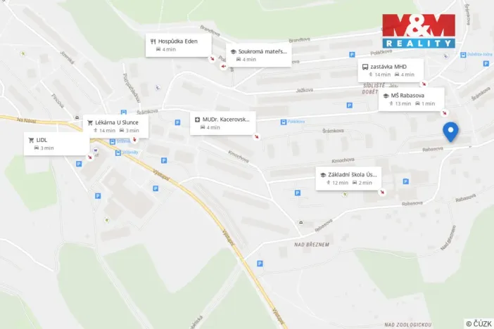 Pronájem bytu 2+1, Ústí nad Labem - Severní Terasa, Rabasova, 62 m2