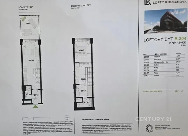 Pronájem bytu 3+kk, Praha - Vysočany, Kolbenova, 80 m2