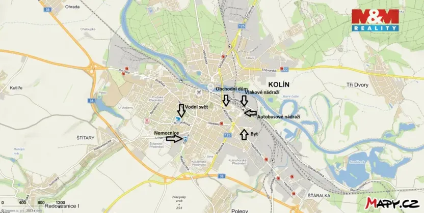 Pronájem bytu 2+kk, Kolín, Zengrova, 45 m2