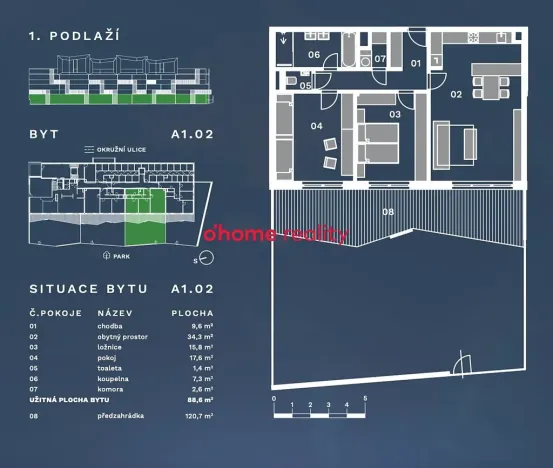 Prodej bytu 3+kk, Olomouc, Okružní, 89 m2