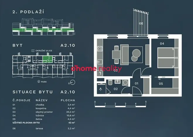 Prodej bytu 2+kk, Olomouc, Okružní, 43 m2