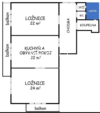 Pronájem bytu 2+1, Praha - Holešovice, Janovského, 82 m2