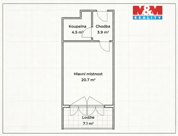 Pronájem bytu 1+kk, Praha, Mezi vodami, 30 m2