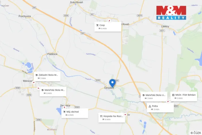 Prodej pozemku pro bydlení, Moravany - Čeradice, 1767 m2