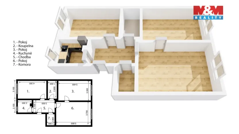 Prodej bytu 3+kk, Praha - Nusle, Na Veselí, 78 m2