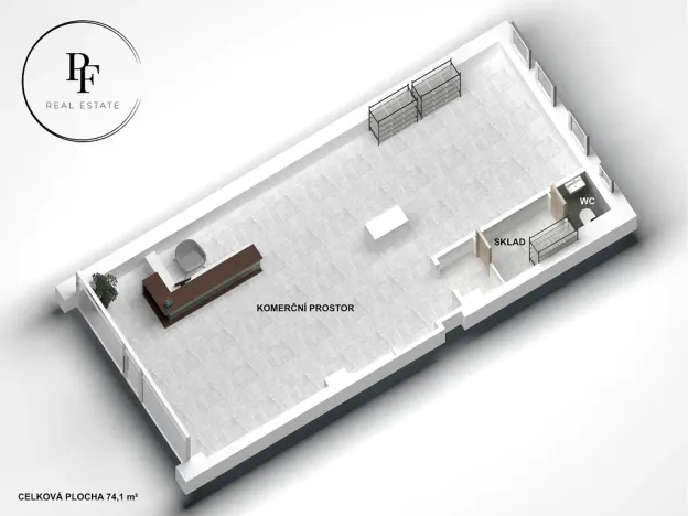 Pronájem obchodního prostoru, Praha - Holešovice, Ortenovo náměstí, 74 m2