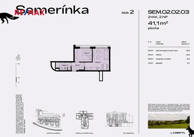 Prodej bytu 2+kk, Praha - Radlice, U Komína, 41 m2