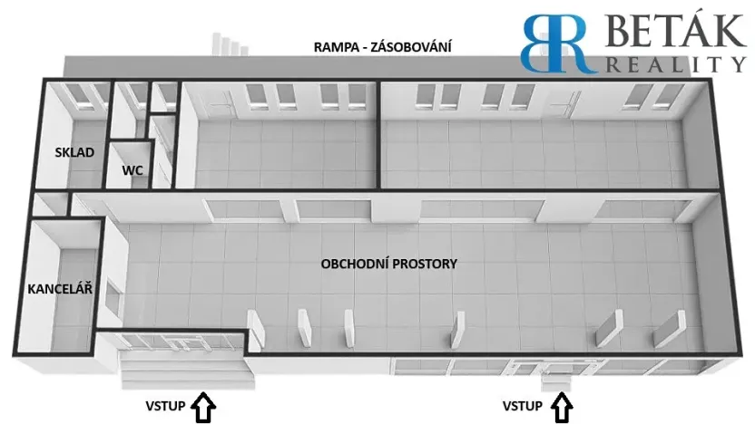 Pronájem obchodního prostoru, Přerov, Žerotínovo nám., 373 m2