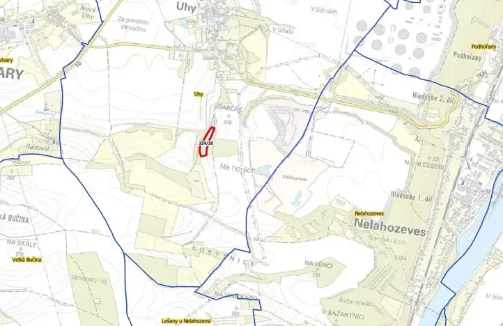 Prodej pole, Uhy, 12574 m2