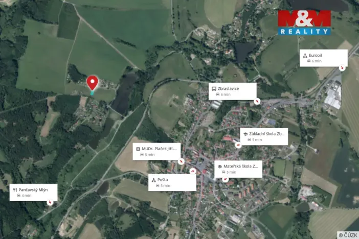 Prodej pozemku pro bydlení, Zbraslavice, 989 m2