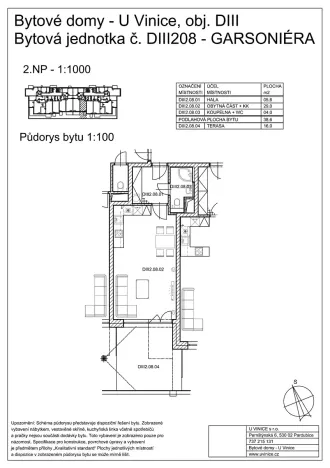 Pronájem bytu 1+kk, Pardubice, Pod Vinicí, 39 m2