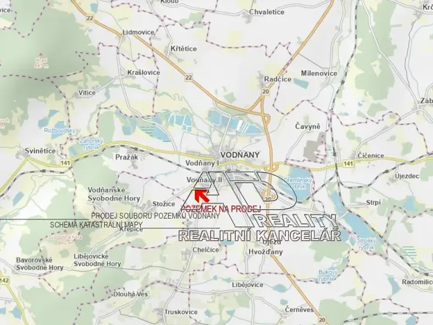 Prodej pole, Vodňany, Stožická, 3872 m2