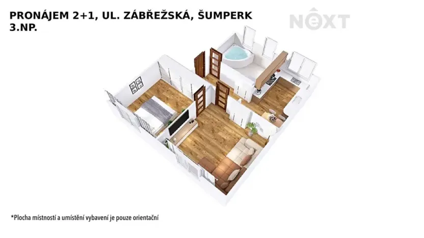 Pronájem bytu 2+1, Šumperk, Zábřežská, 55 m2