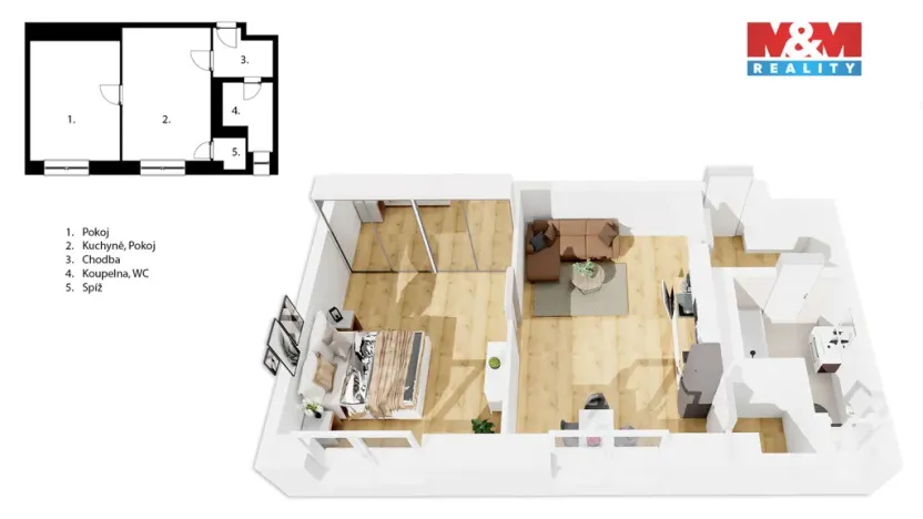 Prodej bytu 2+kk, Praha - Nusle, U družstva Ideál, 47 m2