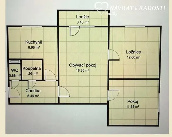 Prodej bytu 3+1, Olomouc, tř. Kosmonautů, 59 m2