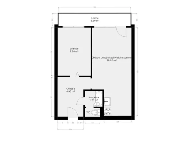 Prodej bytu 2+kk, Kolín, Moravcova, 39 m2