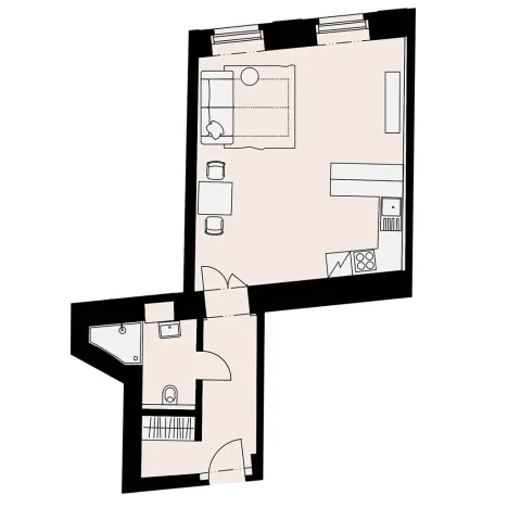 Pronájem bytu 1+kk, Praha, Myslíkova, 43 m2