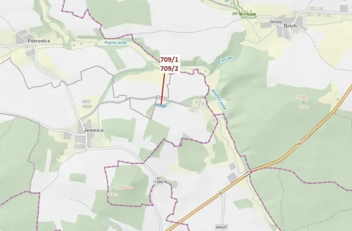 Dražba lesa, Osek, 1823 m2