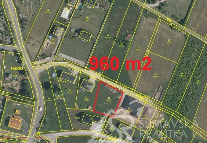 Prodej pozemku, Vimperk - Vimperk III, Malá Homolka, 960 m2