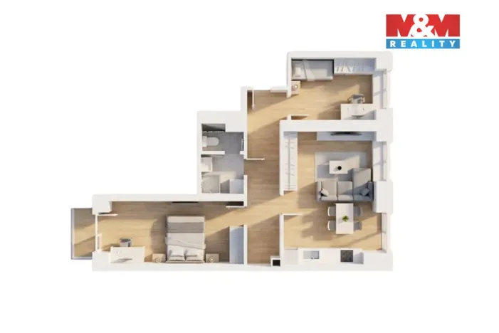 Prodej bytu 3+kk, Milovice - Mladá, Višňová, 65 m2