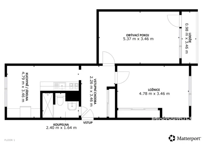 Prodej bytu 2+1, Ústí nad Labem - Severní Terasa, Višňová, 61 m2