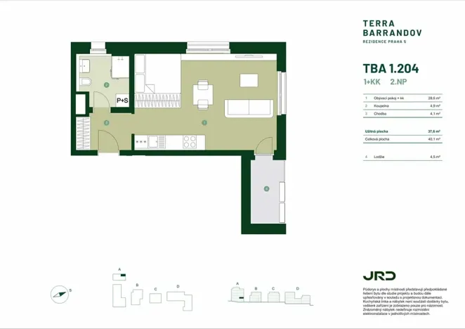 Prodej bytu 1+kk, Praha - Hlubočepy, Silurská, 40 m2