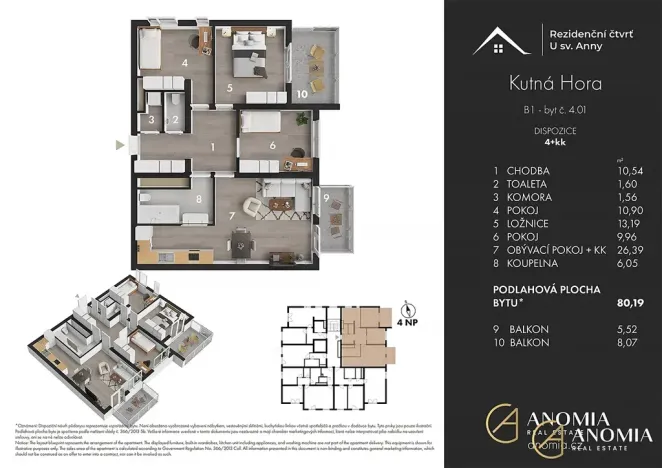 Prodej bytu 4+kk, Kutná Hora, Plk. Loudy, 87 m2