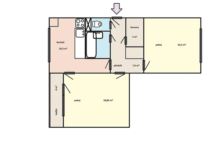 Prodej bytu 2+1, Svitavy, Marie Pujmanové, 58 m2