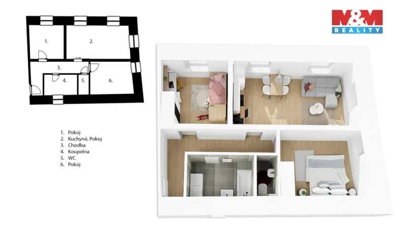Prodej bytu 3+kk, Bělá pod Bezdězem, Zámecká, 65 m2