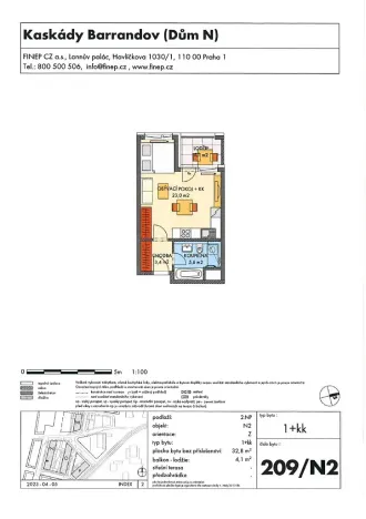 Prodej bytu 1+kk, Praha - Hlubočepy, Baarové, 33 m2