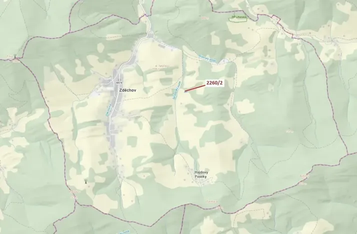 Dražba lesa, Zděchov, 1022 m2