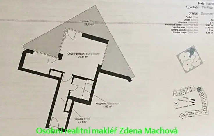 Pronájem bytu 1+kk, Praha - Žižkov, Ke kapslovně, 38 m2