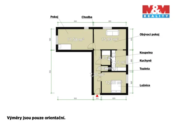 Prodej bytu 3+1, Horní Bříza, Tovární, 69 m2