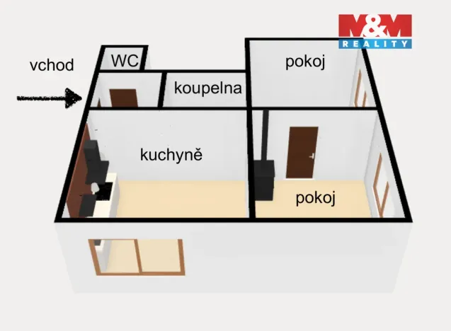Pronájem bytu 2+1, Letohrad, Jilemnického, 75 m2