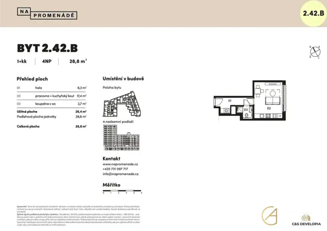 Prodej bytu 1+kk, Brno, 29 m2