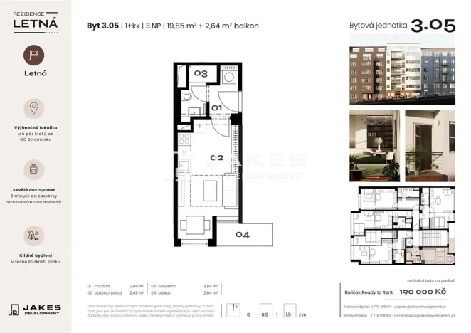 Prodej bytu 1+kk, Praha - Holešovice, Vinařská, 19 m2