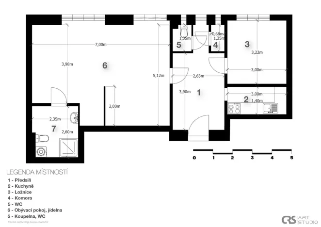 Pronájem bytu 2+1, Praha - Vinohrady, Kouřimská, 68 m2