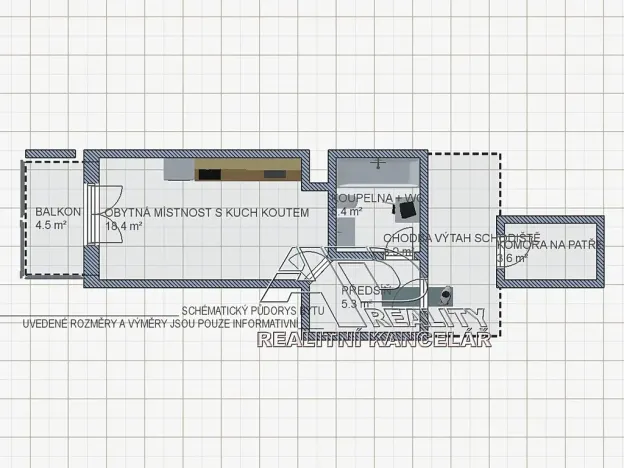 Pronájem bytu 1+kk, České Budějovice, Na Zlaté stoce, 28 m2