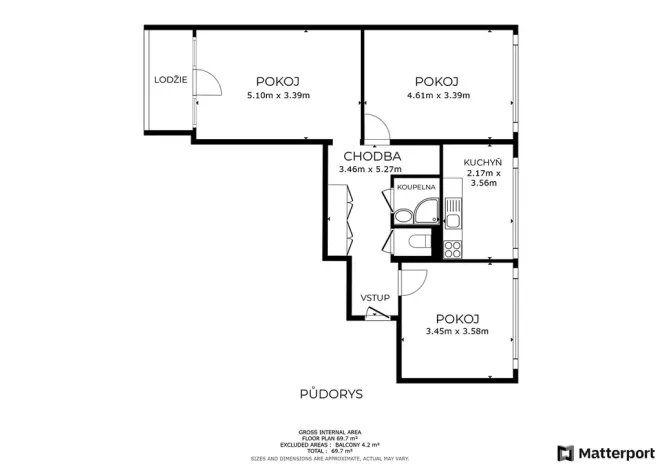 Prodej bytu 3+1, Ostrava, Bulharská, 73 m2