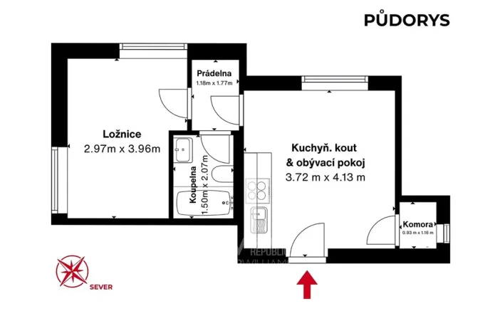 Pronájem bytu 2+kk, Praha - Chodov, Zakouřilova, 31 m2