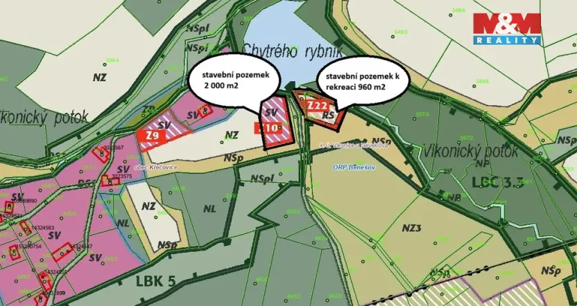 Prodej pozemku pro bydlení, Křečovice - Vlkonice, 68525 m2
