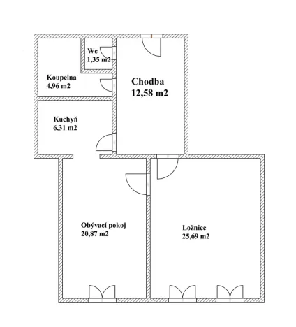 Prodej bytu 2+1, Brno, Rybářská, 72 m2