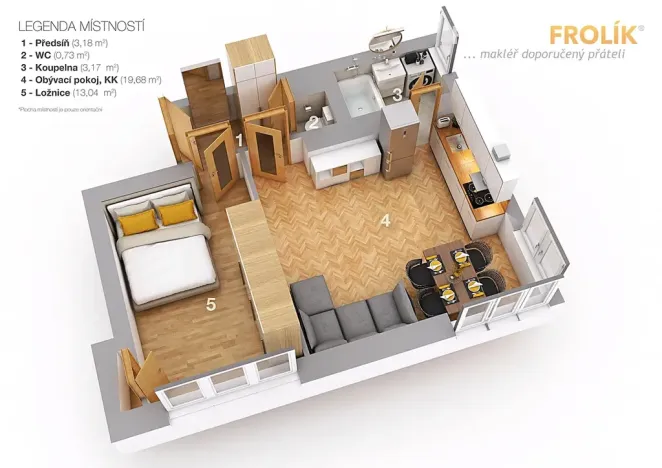 Pronájem bytu 2+kk, Praha - Břevnov, Patočkova, 40 m2